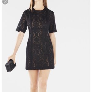 BCBGMAXAZRIA Ceara Embroidered Mini Lace Dress